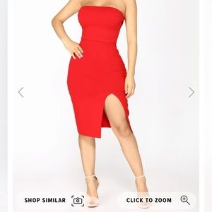 Red fitted dress